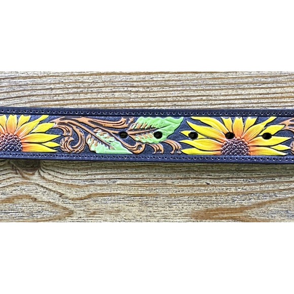 Ariat Belt Leather Womens Western Large sunflower NWT - Picture 3 of 8